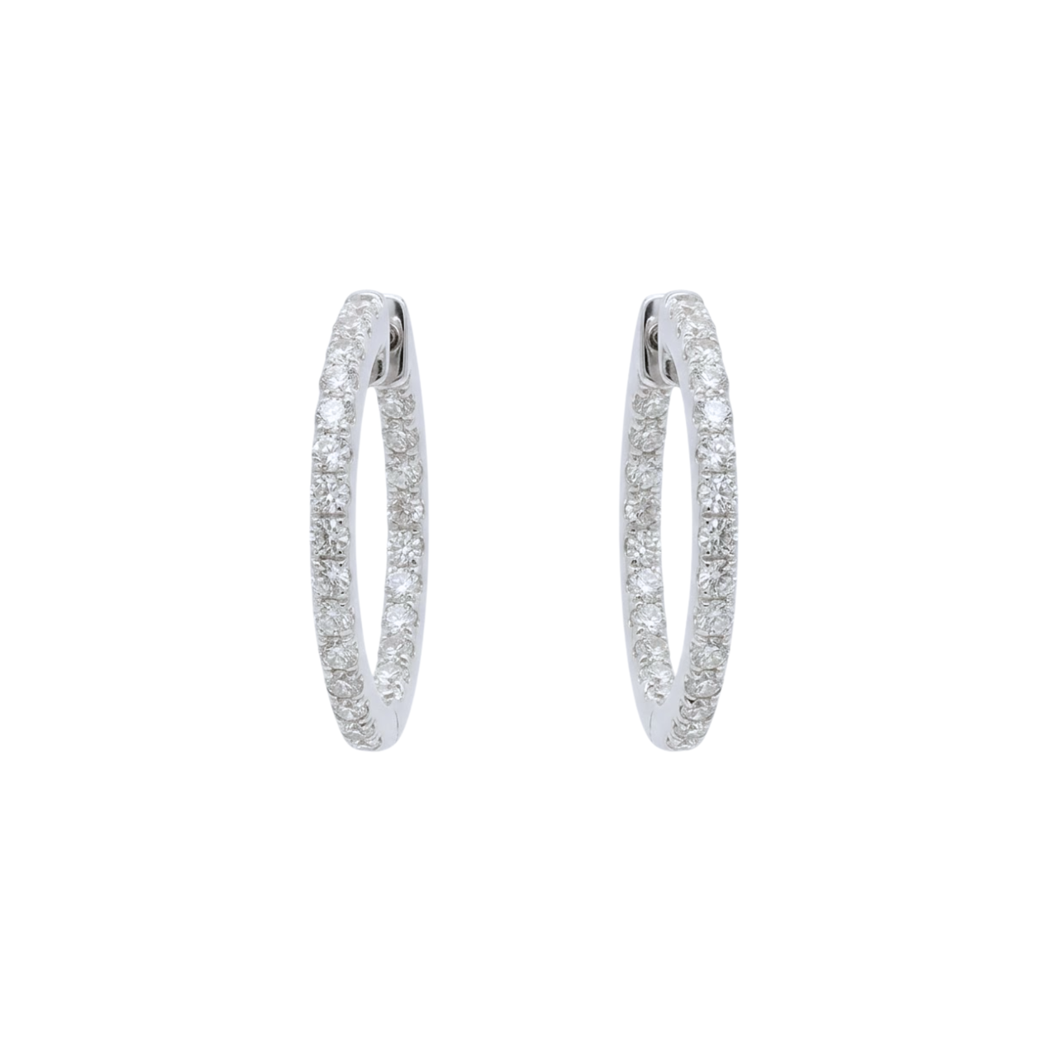 Round Diamond Inside-Out Hoops