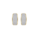 Mixed Metal Diamond Cut Hoops