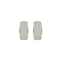 Mixed Metal Diamond Cut Hoops