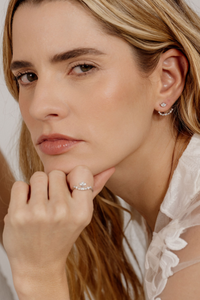 Lotus Flower Earrings  –  Diamonds