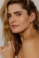 Baguette Hoops – Diamond Baguettes & Pink Sapphires