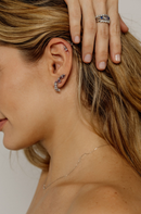 Baguette Hoops – Diamond Baguettes & Pink Sapphires