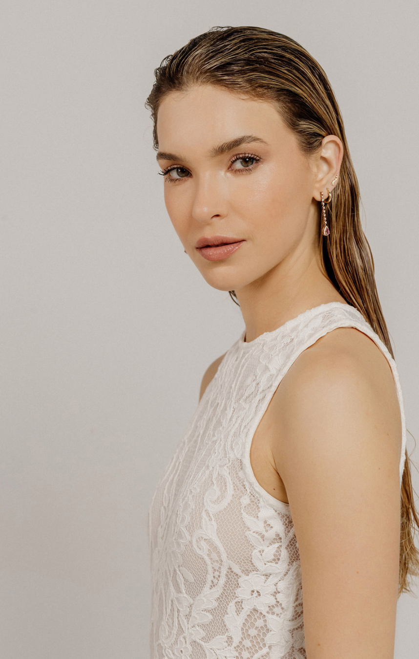 Statement Pear Drop Earrings – Diamond & Pear Pink Sapphire