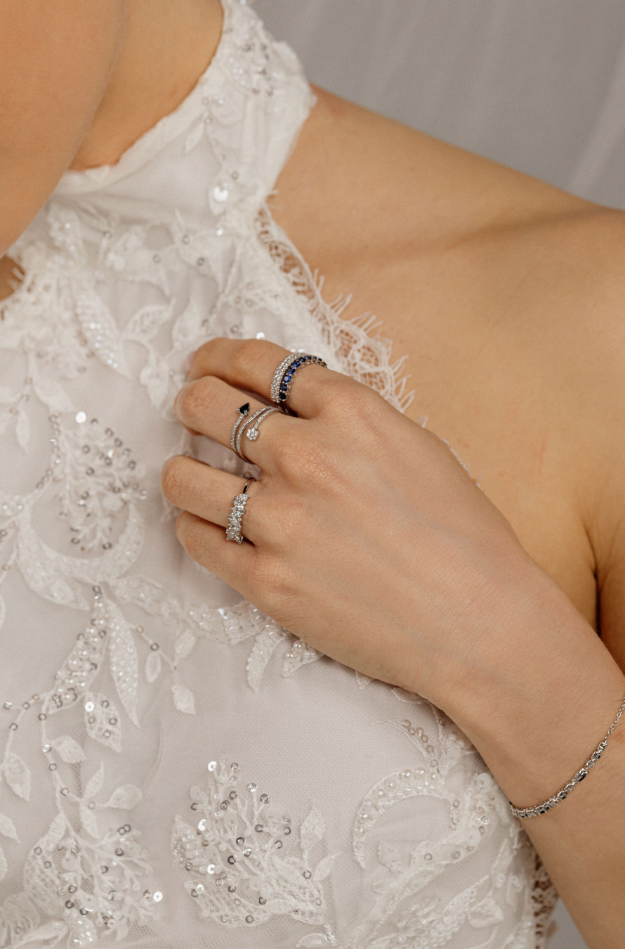Twisted Diamonds & Sapphire Ring