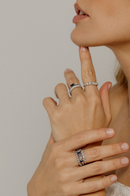 White Gold Ring with Pink Sapphires, Blue Sapphires & Diamonds