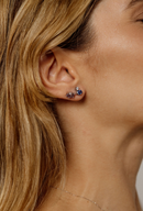 Emerald - Cut Studs with Round Sparkle – Pink Sapphires & Diamonds