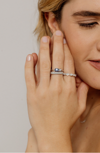 Baguette & Round Ring - Sapphire & Diamond