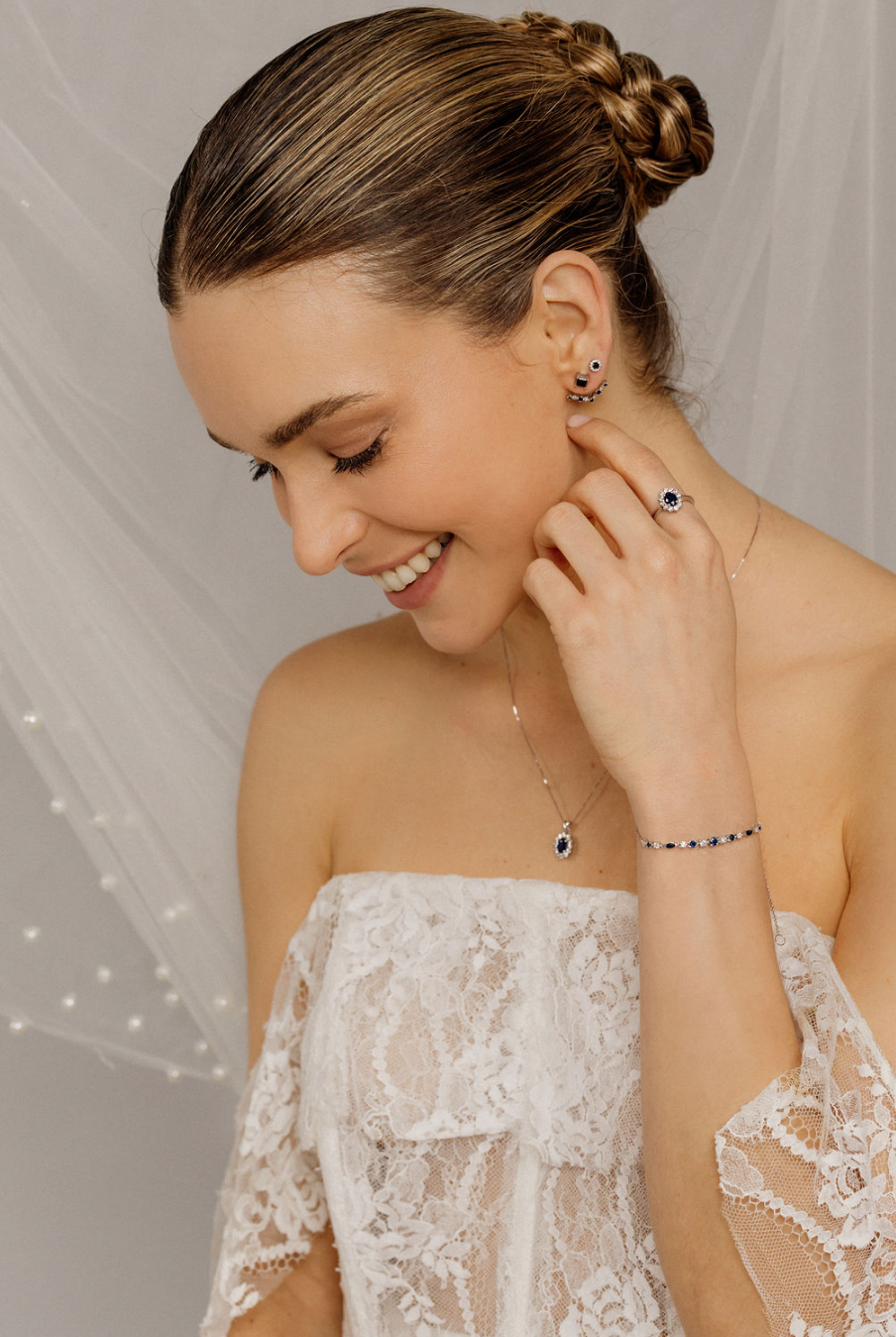 Tennis & Chain Bracelet – Blue Sapphires & Diamonds