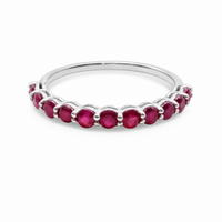 Shared Prong White Gold Ruby Band