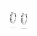 Round Diamond Platinum Hoops