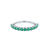 Shared Prong Emerald Band