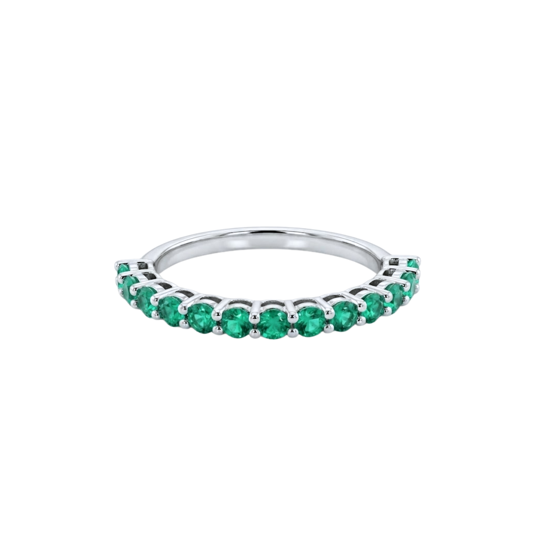 Shared Prong Emerald Band