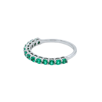 Shared Prong Emerald Band
