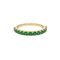 Emerald Shared prong Ring