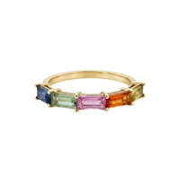Baguette Rainbow Sapphire Band