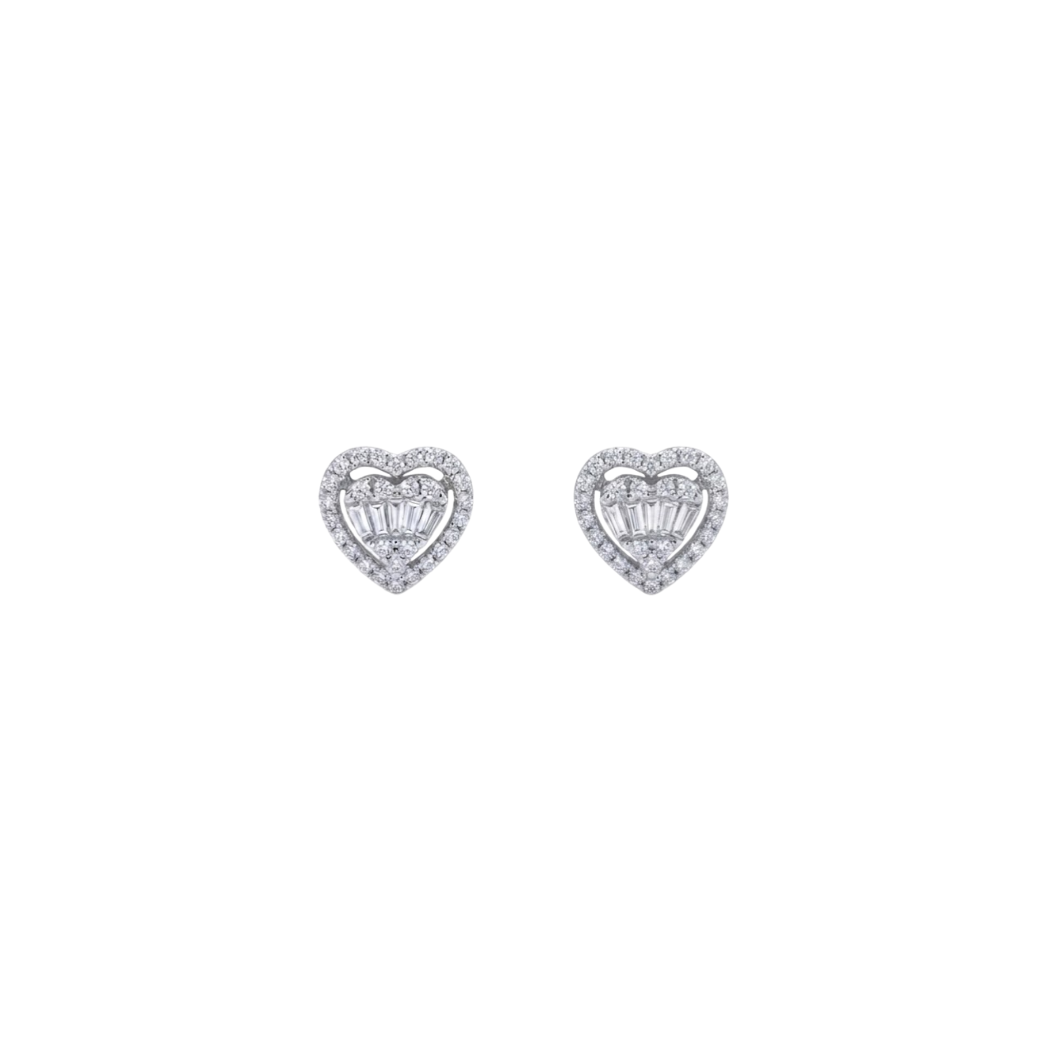 Heart Illusion Diamond Studs