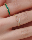 Double Wave Diamond Band