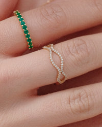 Double Wave Diamond Band