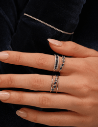 Sapphire & Diamond Stackable Band