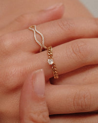 Round Diamond Solitaire Chain Ring