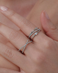 Assymetric Cross Diamond Ring