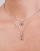Long Sapphire & Diamond Charm