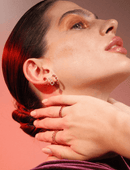 Pear Ruby & Diamond Marquise Studs