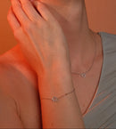 Open Circle Marquise & Round Diamond Bracelet