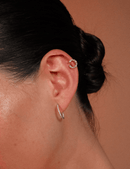 Marquise & Round Diamond Open Hoop Earrings