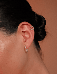 Marquise & Round Diamond Open Hoop Earrings