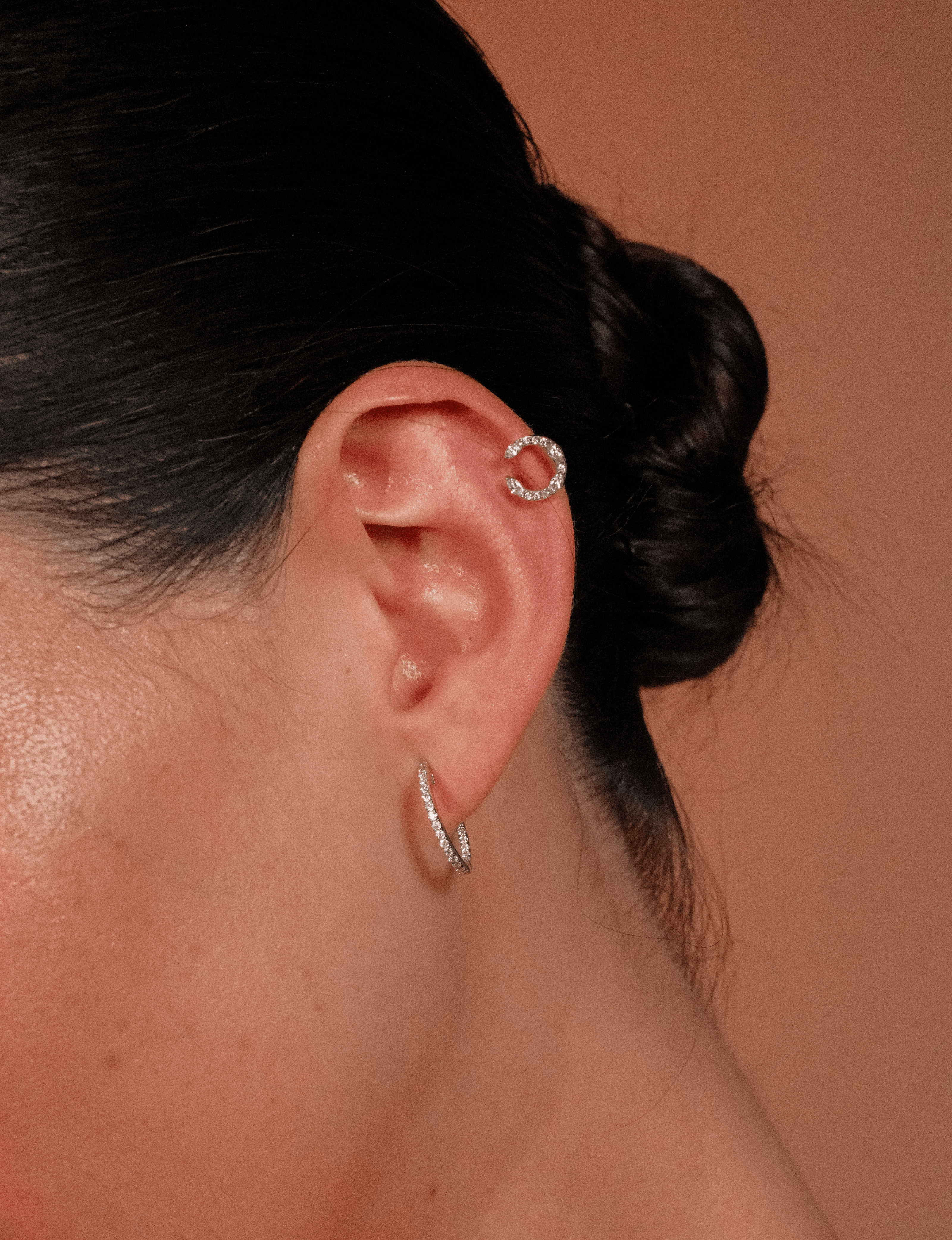 Marquise & Round Diamond Open Hoop Earrings