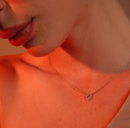 Open Circle Marquise & Round Diamond Necklace