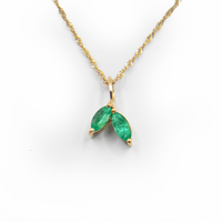 Marquise Emerald Necklace – Yellow Gold