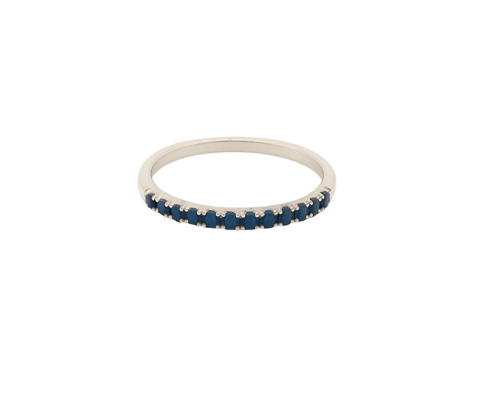 French Pavé Band – Blue Sapphires