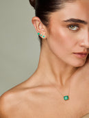 Square Emerald Studs