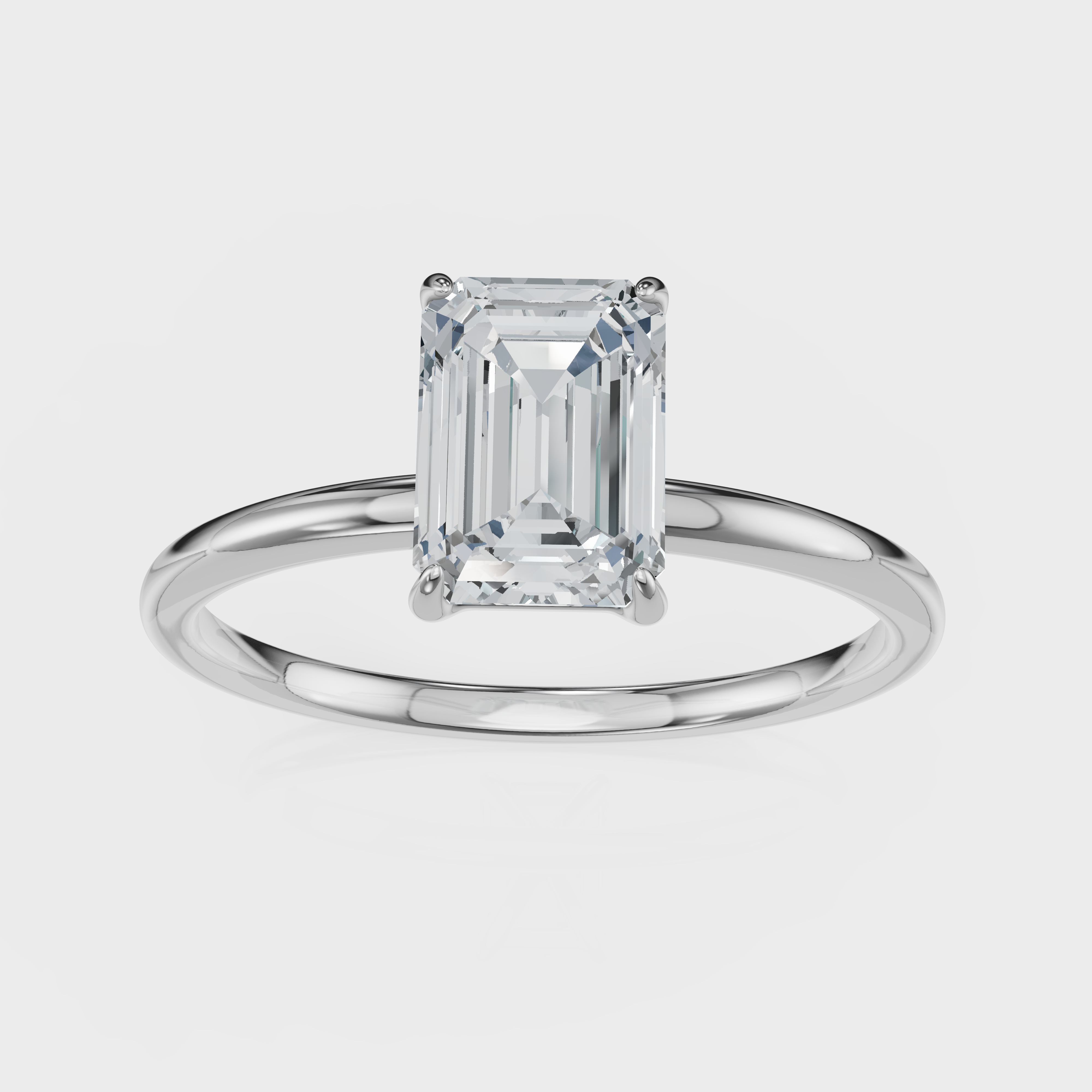 Emerald Cut Solitaire Ring – Diamond