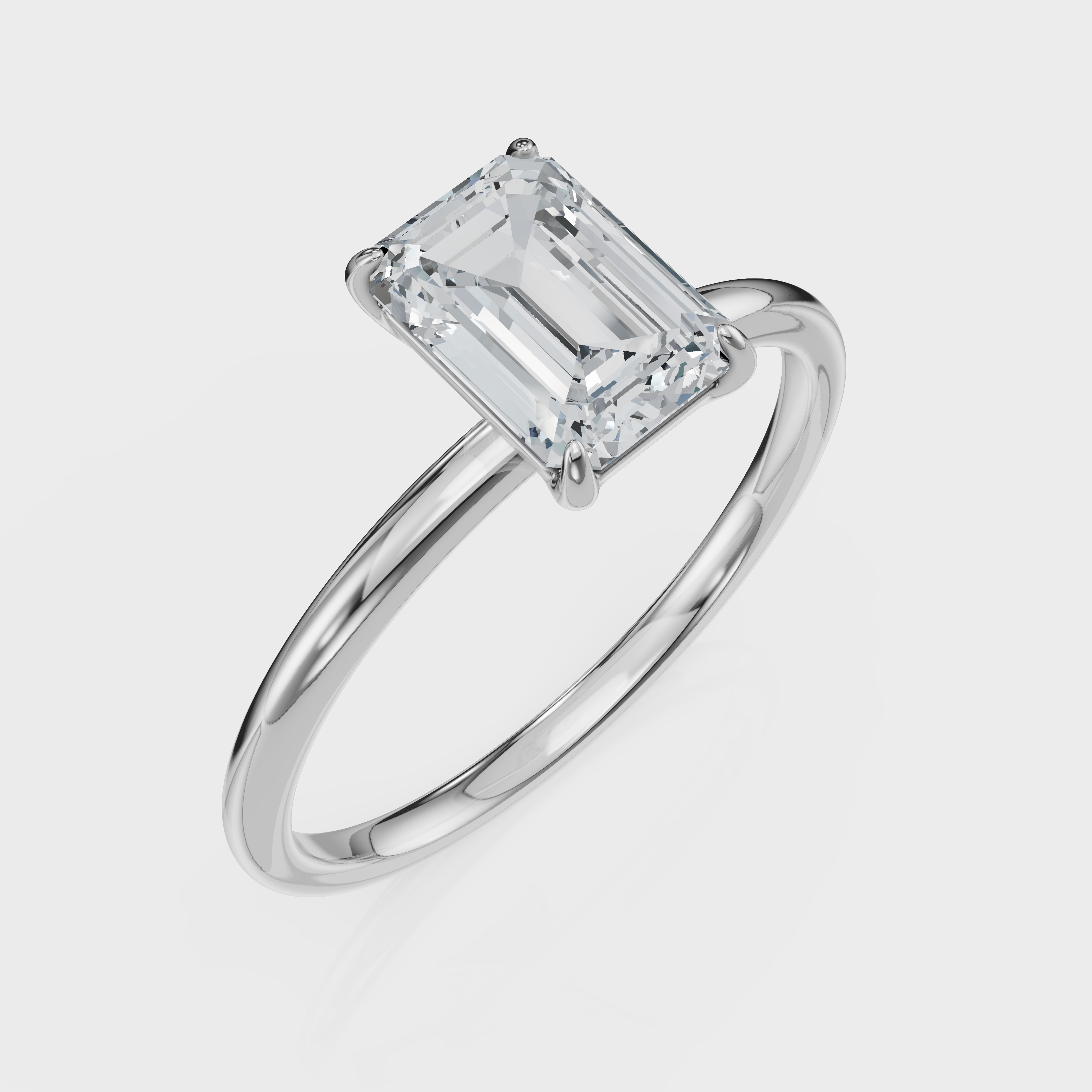 Emerald Cut Solitaire Ring – Diamond
