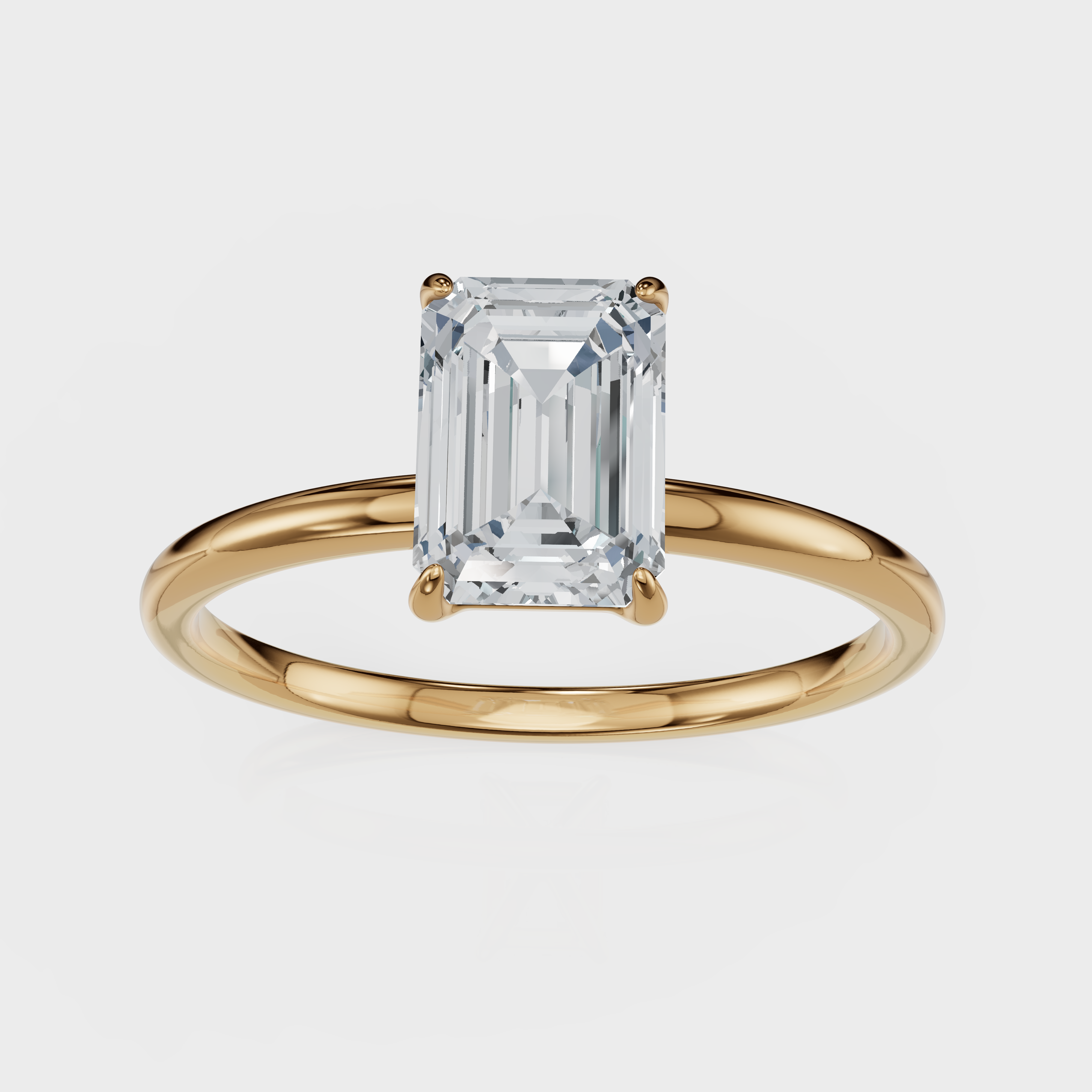 Emerald Cut Solitaire Ring – Diamond