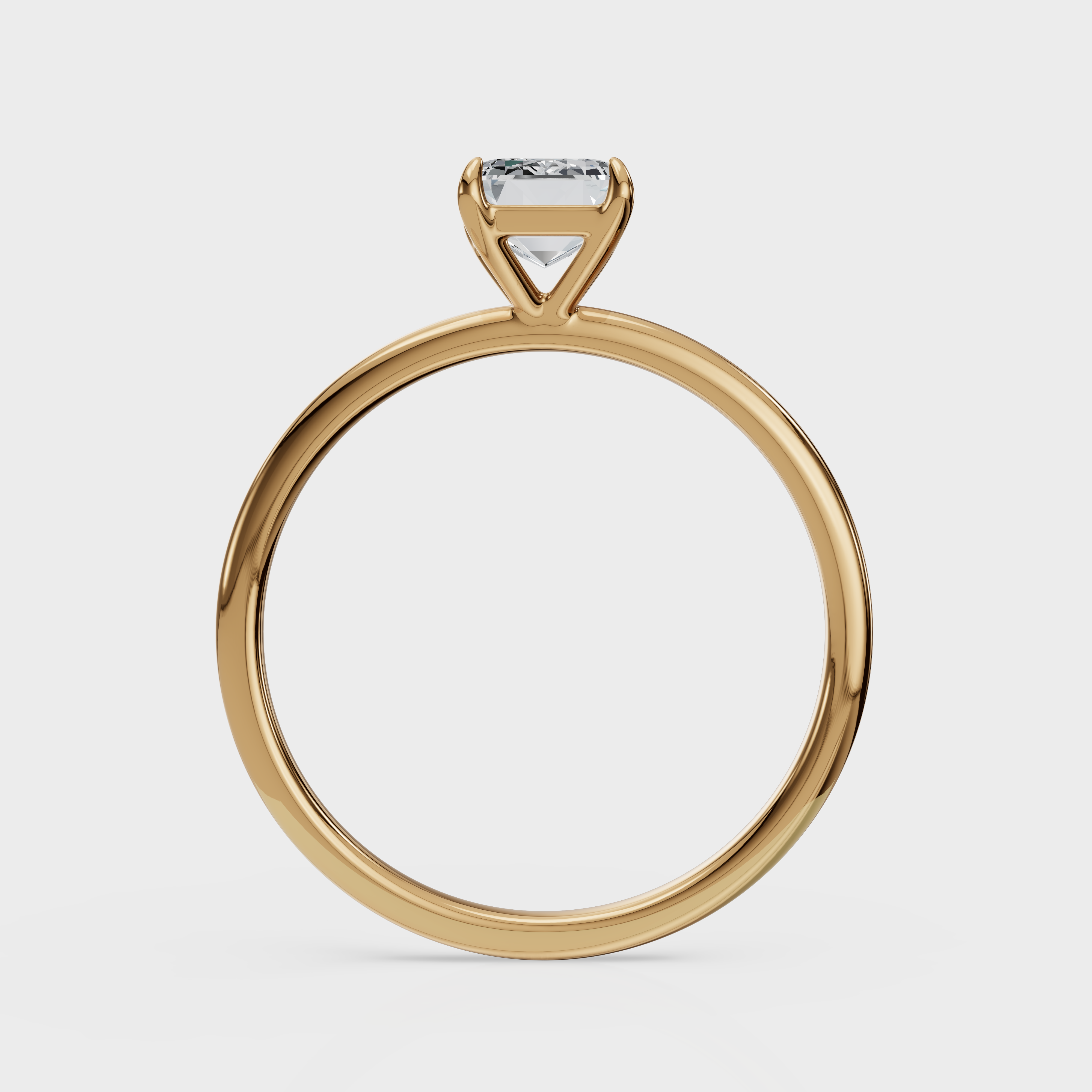 Emerald Cut Solitaire Ring – Diamond