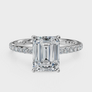 Emerald Cut with Pavé Band Ring – Diamonds