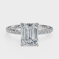 Emerald Cut with Pavé Band Ring – Diamonds