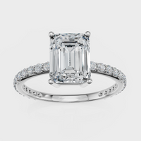 Emerald Cut with Pavé Band Ring – Diamonds