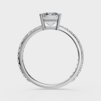 Emerald Cut with Pavé Band Ring – Diamonds