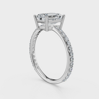 Emerald Cut with Pavé Band Ring – Diamonds