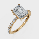Emerald Cut with Pavé Band Ring – Diamonds