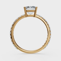 Emerald Cut with Pavé Band Ring – Diamonds