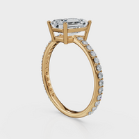 Emerald Cut with Pavé Band Ring – Diamonds