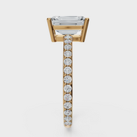 Emerald Cut with Pavé Band Ring – Diamonds