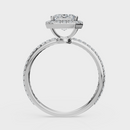 Emerald Cut Halo with Pavé Band Ring – Diamonds