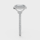 Emerald Cut Halo with Pavé Band Ring – Diamonds